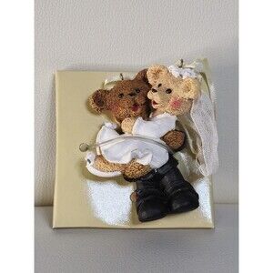 Multi 3.5" Bride Groom Bear Figurine